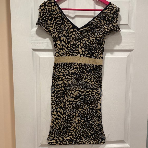 Short sparkly black and gold panther dress - Picture 1 of 2